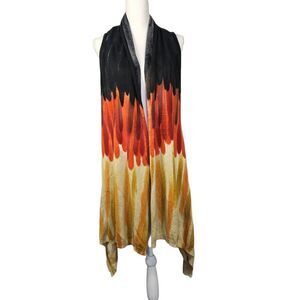 Dor Dor Couture Colorful Duster Vest Topper Watercolor M